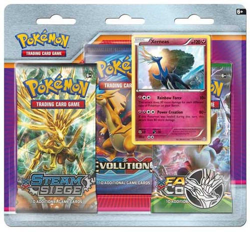 Pokemon XY Xerneas Special Edition 3 Booster Packs, Promo Card Coin ...