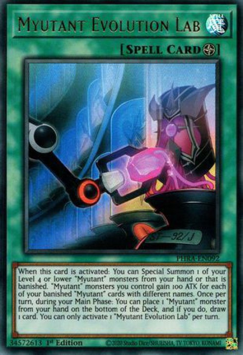 YuGiOh Trading Card Game Phantom Rage Single Card Ultra Rare Myutant  Evolution Lab PHRA-EN092 - ToyWiz