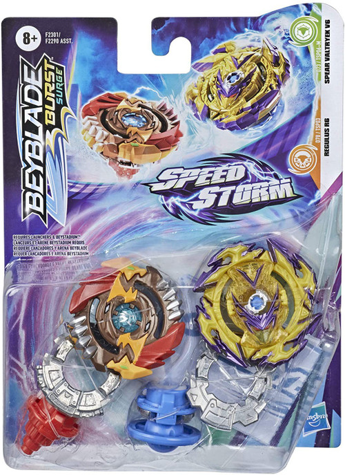 Regulus R6 and Spear Valtryek V6 Beyblade Burst Surge Speed Storm