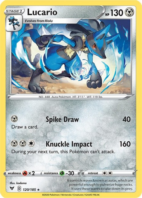 Pokemon Trading Card Game Sword Shield Vivid Voltage Single Card Rare  Lucario 120 - ToyWiz