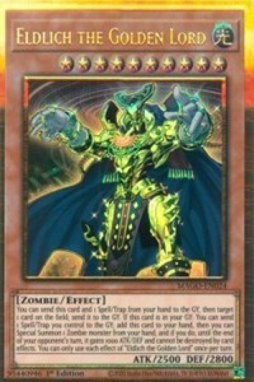 yugioh maximum gold most expensive cards YuGiOh Maximum Gold Single Card Premium Gold Rare Eldlich the Golden Lord  MAGO-EN024