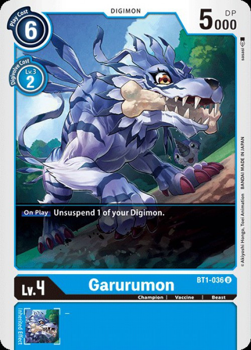 Digimon Trading Card Game Release Special Booster Single Card Uncommon Garurumon BT1-036 - ToyWiz Digimon Trading Card Game Release Special Booster Single Card Uncommon Garurumon BT1-036 - ToyWiz