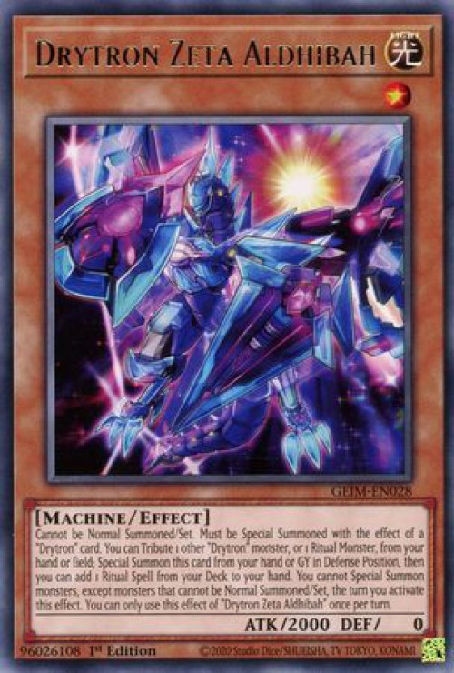 YuGiOh Genesis Impact Rare Drytron Zeta Aldhibah GEIM-EN028