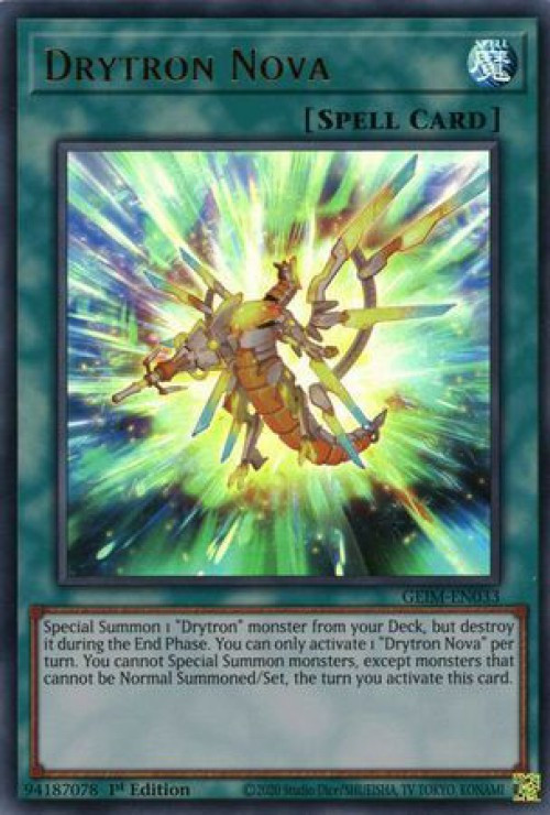 yugioh drytron cards Meteonis DA Draconids - INFO-EN032 - Super Rare If this card is Special Summoned Yu-Gi-Oh Card - OP16-EN012 -