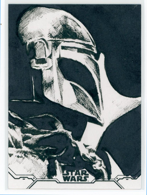 Star Wars Holocron Series The Mandalorian Rob Teranishi Sketch Card  [Autographed!]