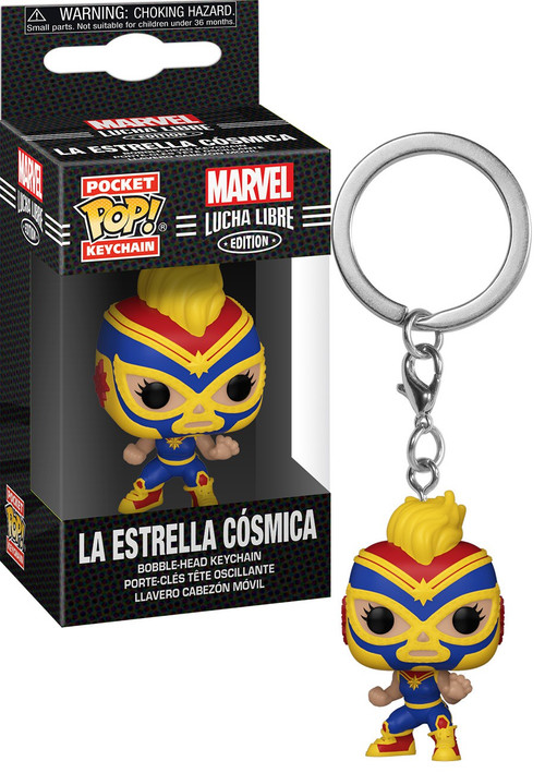 Funko Marvel Luchadores Captain Marvel Keychain – Offizieller Schlüsselanhänger Aus Vinyl