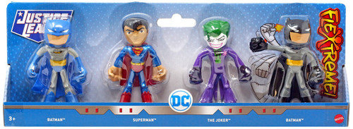 DC Justice League Flextreme Batman Grey, Superman, The Joker Batman 4  Action Figure 4-Pack Mattel - ToyWiz