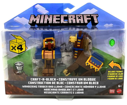 Minecraft Craft-A-Block Wandering Trader Llama 3.25 Action Figure 2 ...