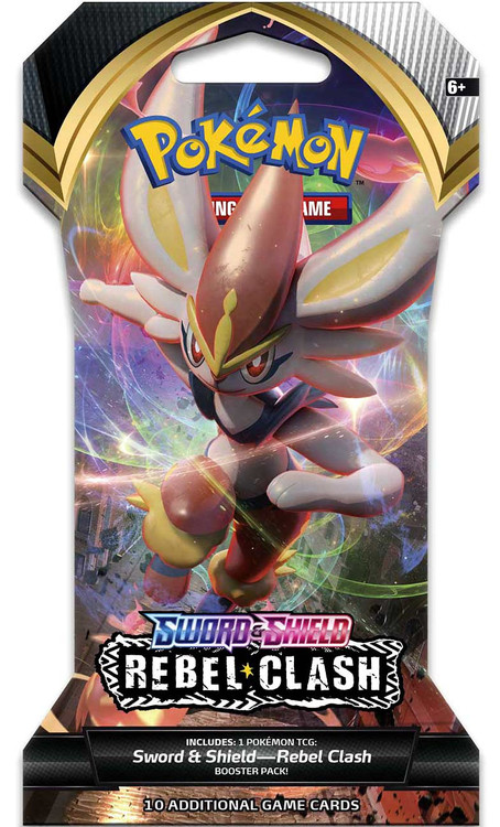 Pokemon Sword Shield Rebel Clash SLEEVED Booster Pack 10 Cards