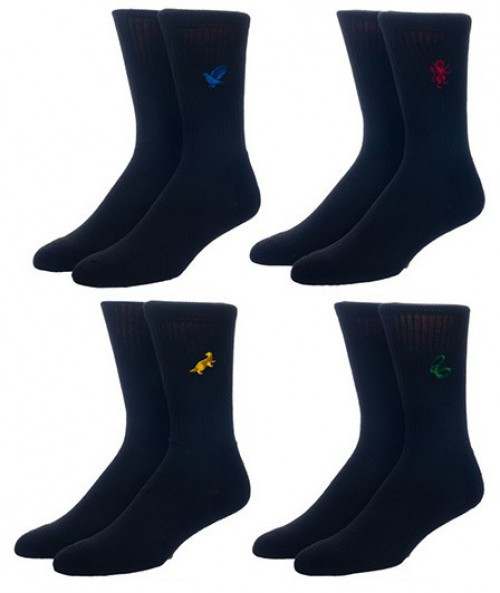 Harry Potter House Symbols Crew Socks 4-Pack Bioworld LD - ToyWiz