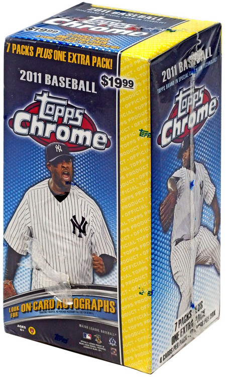 MLB Topps 2011 Chrome Baseball Trading Card BLASTER Box 7 Packs 1 Extra ...