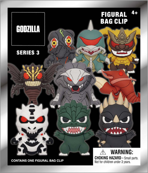 Godzilla 3D Figural Foam Bag Clip Classic Series 4 Mystery Box [24 Packs]