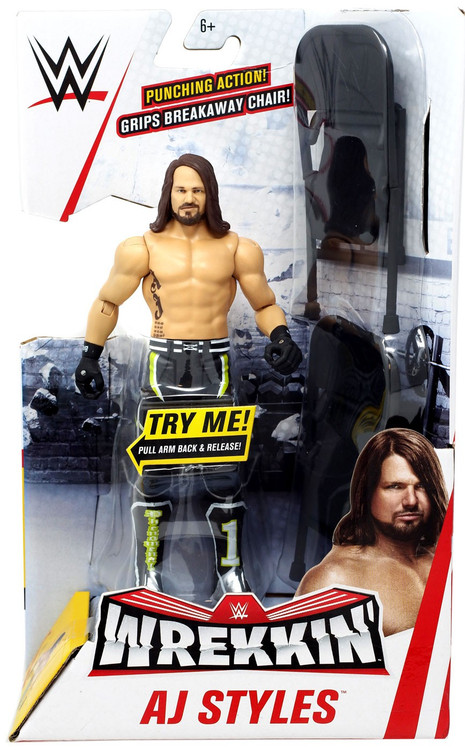 WWE Wrestling Wrekkin AJ Styles Action Figure Damaged Package
