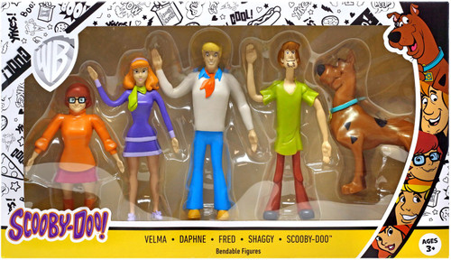 Scooby Doo Velma, Daphne, Fred, Shaggy Scooby-Doo 5 Bendable Figure Box ...