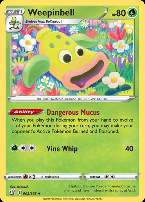 Pokemon Trading Card Game Sword Shield Battle Styles Single Card Uncommon  Weepinbell 2 - ToyWiz