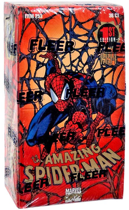 Marvel The Amazing Spider-Man Trading Card Box 1st Edition, 36 Packs Fleer  - ToyWiz