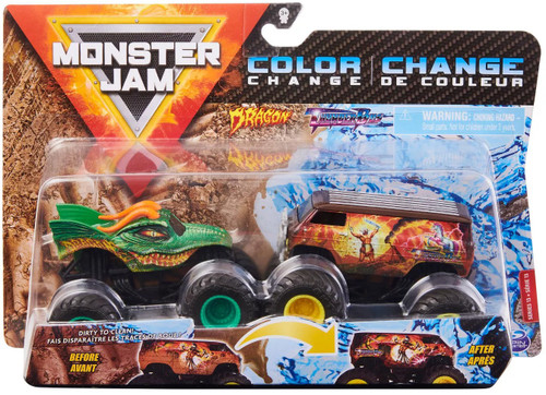 Spin Master Monster Jam, Color-Changing Die-Cast Monster Trucks 2-Pack