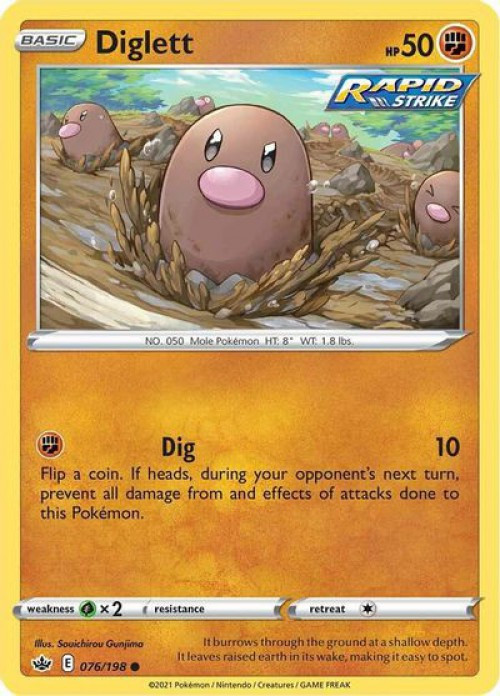 2016 diglett pokemon card Chilling Reign #076 CGC 10 Diglett - EX Crystal Guardians