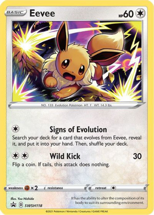 Pokemon Sword Shield Promo Single Card Eevee SWSH118 - ToyWiz