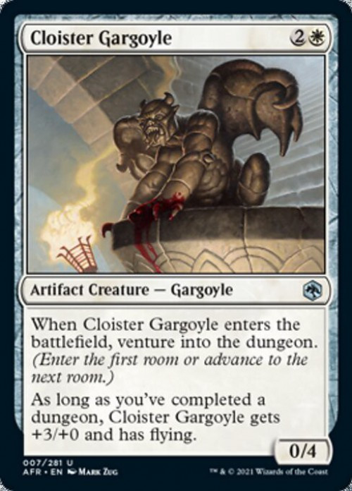 Magic The Gathering Trading Card Game Adventures in the Forgotten Realms Single Card Uncommon Cloister Gargoyle 7 - ToyWiz Magic The Gathering Trading Card Game Adventures in the Forgotten Realms Single Card Uncommon Cloister Gargoyle 7 - ToyWiz