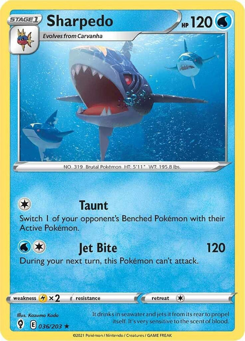 shark pokemon card Pokemon Trading Card Game Sword Shield Evolving Skies Single Card Rare  Sharpedo 36