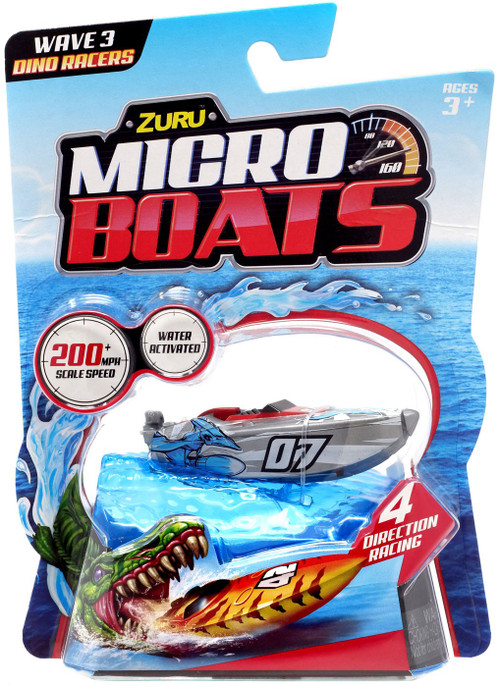 Micro Boats Wave 3 Dino Racers Silver 07 Speedboat Water