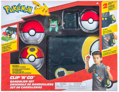 Kit Bandolier Pokémon – Première Ball, Timer Ball & Évoli – Ceinture Clip 'N' Go – Jeu Officiel Dès 4 Ans – PKW3157