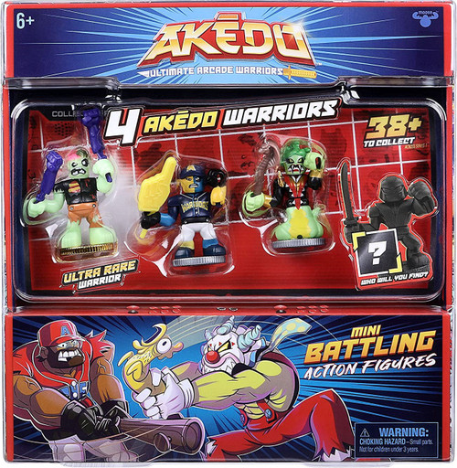 Akedo Ultimate Arcade Warriors - Warrior Collector 4 Pack - 3 Mini Battling