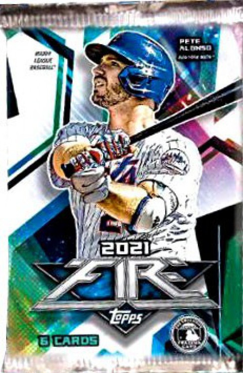 MLB Topps 2021 Fire Baseball Trading Card RETAIL Pack 6 Cards - ToyWiz
