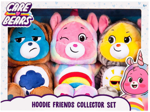 Care Bears Hoodie Friends Collector Set 14 Plush 3-Pack Funshine