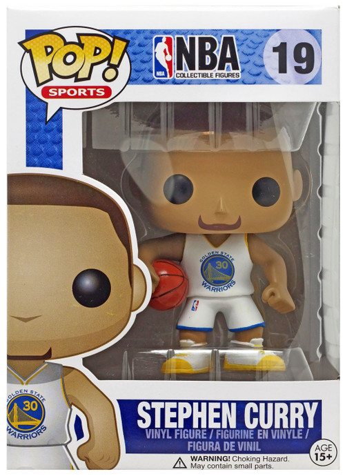 Funko NBA Golden State Warriors POP Basketball Stephen Curry Vinyl Figure  19 White Jersey - ToyWiz