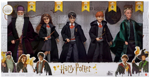 Wizarding World Dumbledore, Hermione, Harry Potter, Ron Weasley & Minerva  McGonagall Exclusive 11-Inch Doll 5-Pack