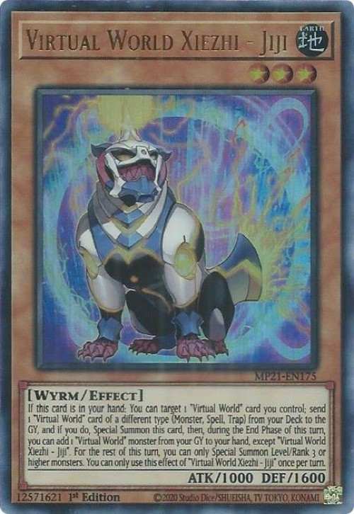 YuGiOh 2021 Tin of Ancient Battles Single Card Ultra Rare Virtual World Xiezhi Jiji MP21EN175