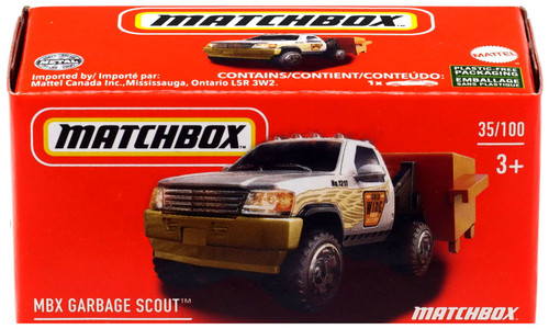 Matchbox MBX Garbage Scout Die-Cast Toy Car 35/100 | 1:64 Scale Orange & White Collection Model