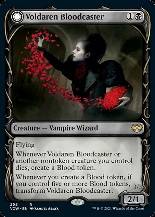 mtg blood token cards 2 You may cast it as a sorcery on a later turn without paying its mana cost. Voldaren Bloodcaster (Innistrad: Crimson Vow)