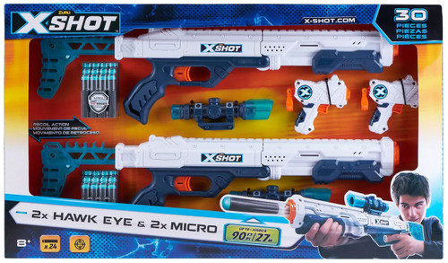 X-Shot 2x Hawk Eye 2x Mocro Blaster Set Zuru Toys - ToyWiz