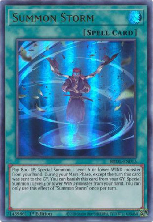 YuGiOh Trading Card Game Brothers of Legend Ultra Rare Summon Storm  BROL-EN015