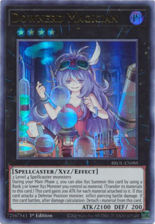 遊戯王 DOWNERD MAGCICIAN #JP036 GEM MT Downerd Magician, Yugioh! Gold Rare, 1st Edition, PGL2-EN047