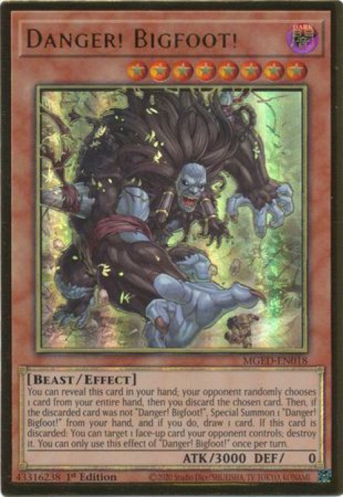 Danger! Bigfoot! (Alternate Art) - MGED-EN018 - Premium Gold Rare