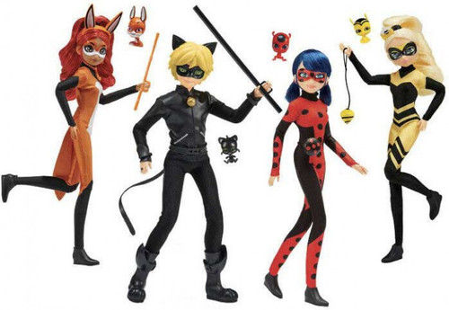Miraculous Zag Heroez Rena Rouge, Queen Bee, Cat Noir Ladybug