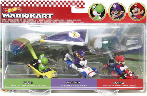 Mario Kart Hot Wheels Mario With Pipe Frame and Parachute