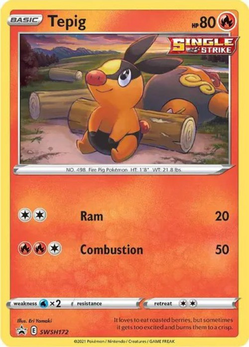 shiny tepig pokemon card Japanese 011/086 sv11W C TCG Weakness Water 2 Retreat Cost I hope everyone has a