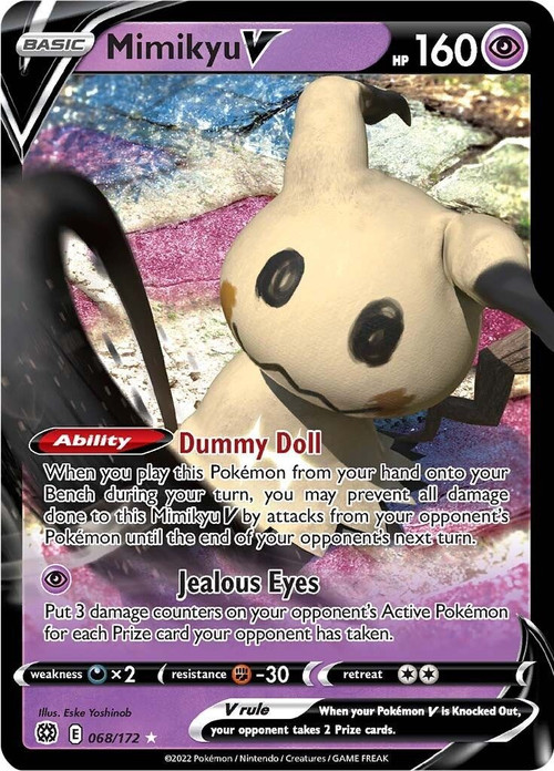 mimikyu ex pokemon card price Trading Game Sword Shield Brilliant Stars Single Card Ultra Rare V 68 Psychic Ghostly Trip (120) Your opponent’s Active Pokémon is now Confused. Mimikyu ex (Fantastical Parade #186/234,