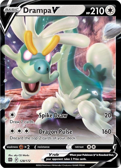 Pokemon Trading Card Game Sword Shield Brilliant Stars Single Card Ultra Rare Drampa V 128 - ToyWiz Pokemon Trading Card Game Sword Shield Brilliant Stars Single Card Ultra Rare Drampa V 128 - ToyWiz