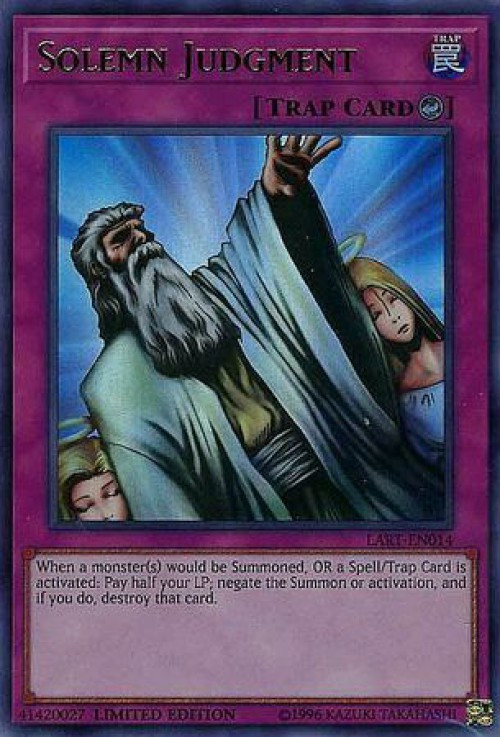 YuGiOh Lost Art Promo Single Card Ultra Rare Solemn Judgment LART-EN014 -  ToyWiz