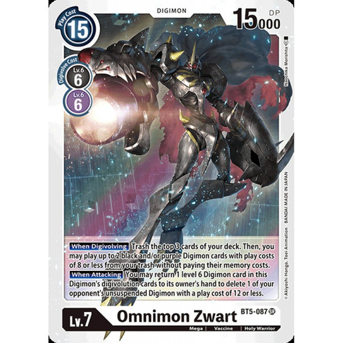 Digimon Trading Card Game Battle of Omni Single Card Super Rare Omnimon Zwart BT5-087 - ToyWiz Digimon Trading Card Game Battle of Omni Single Card Super Rare Omnimon Zwart BT5-087 - ToyWiz