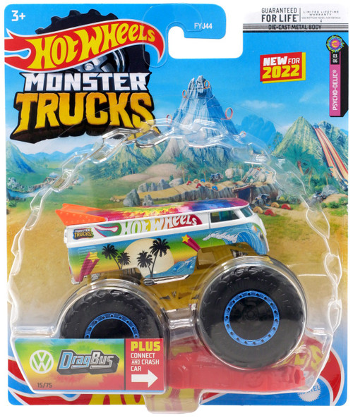 Hot Wheels Monster Trucks Psycho-Delic Drag Bus 164 Diecast