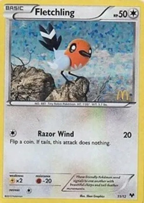 Pokemon McDonalds Promo Single Card Fletchling 11 - ToyWiz
