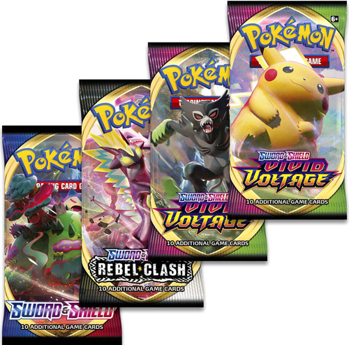 Pokemon Sword Shield LOT of 4 Booster Packs 4 RANDOMLY Chosen Packs Pokemon  USA - ToyWiz