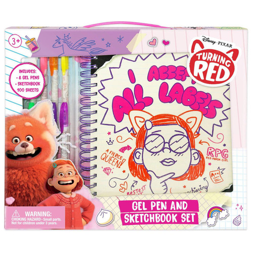 Disney Pixar Turning Red Gel Pen Sketchbook Set Innovative Designs - ToyWiz